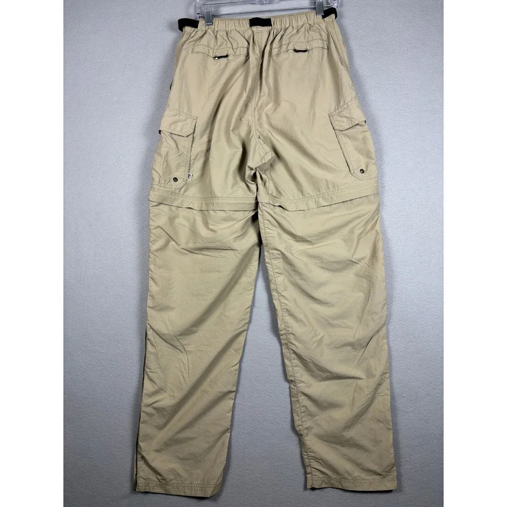 REI Sahara Convertible Hiking Pants Zip Off UPF 50 Mens M 34 Tan Cargo